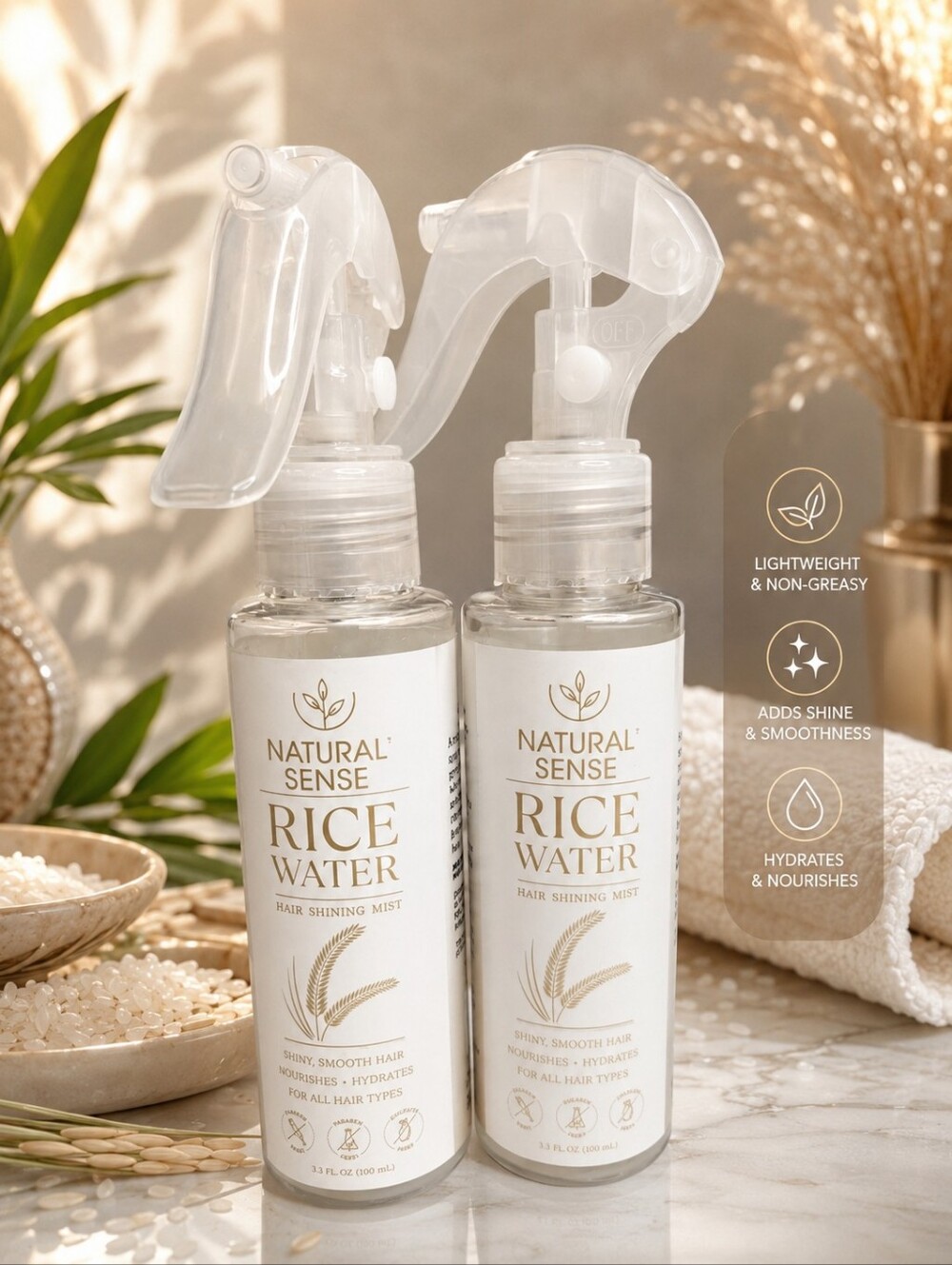 🌱Natural Sense Rice Water Hair Shining Mist 3.3 fl. oz 2x
